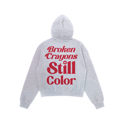 BROKEN CRAYONS HOODIE - ACID GRAY
